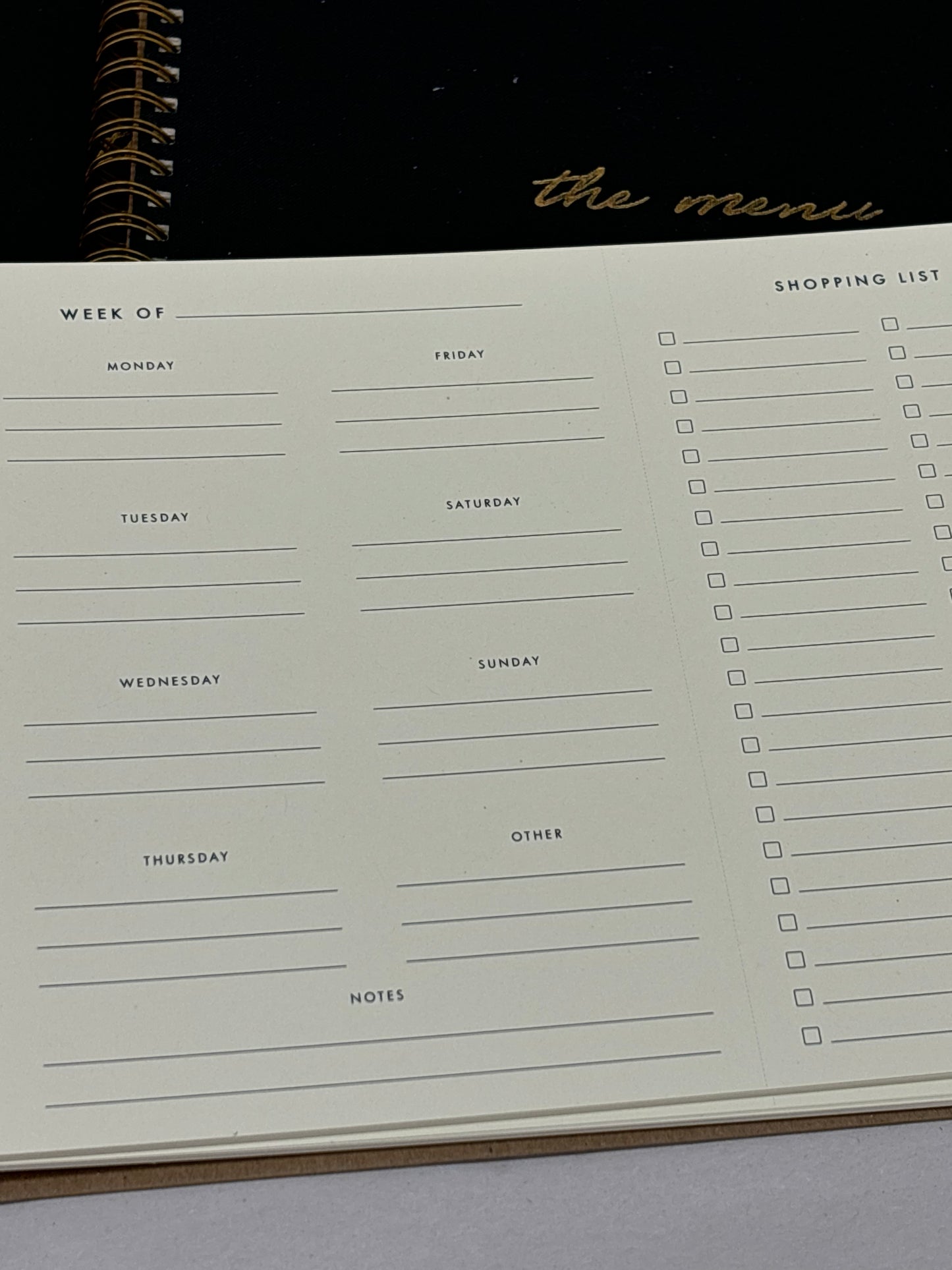 The Menu Weekly Meal Planner