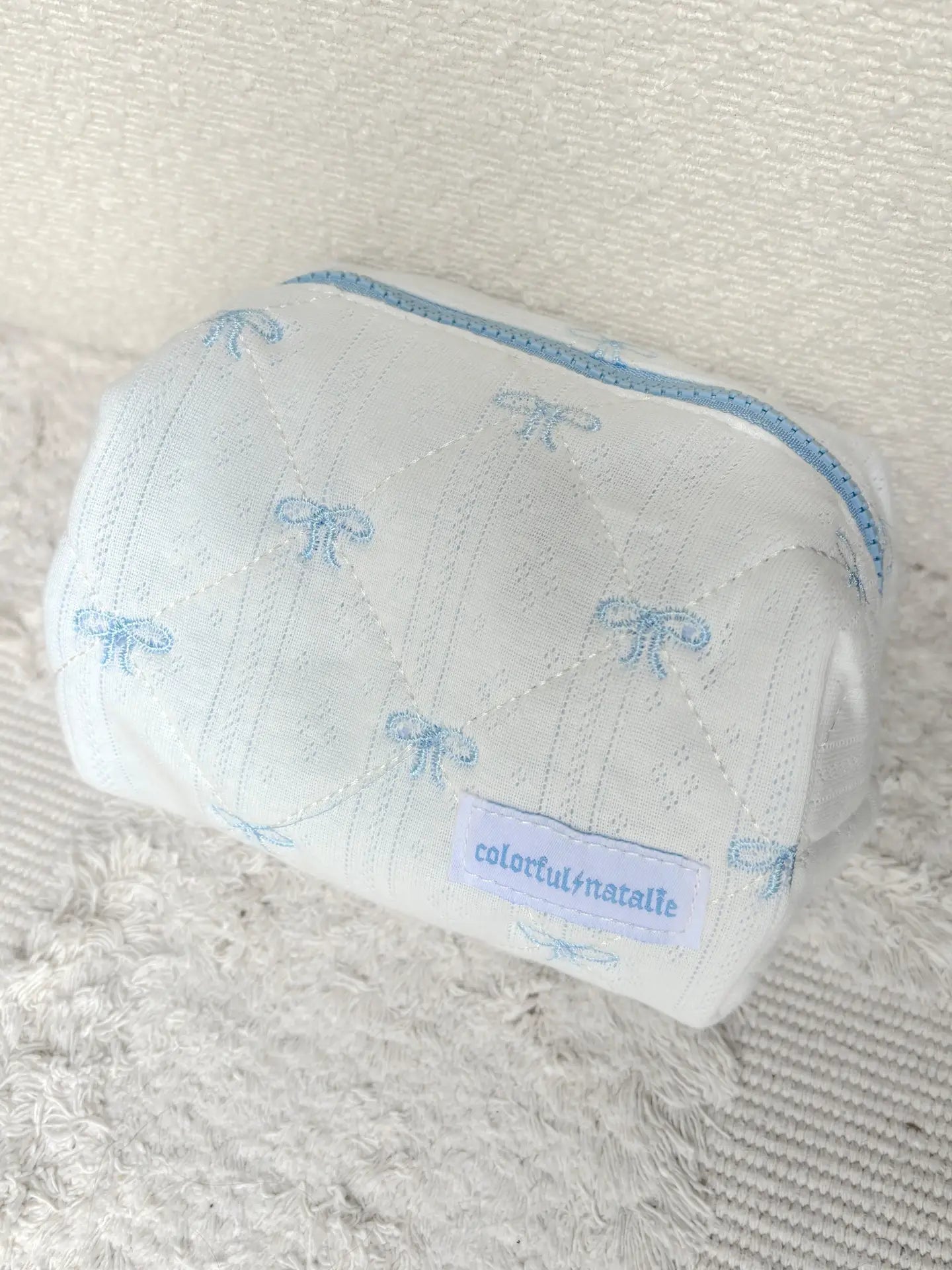 Cosmetic Bag - Small Blue Bow