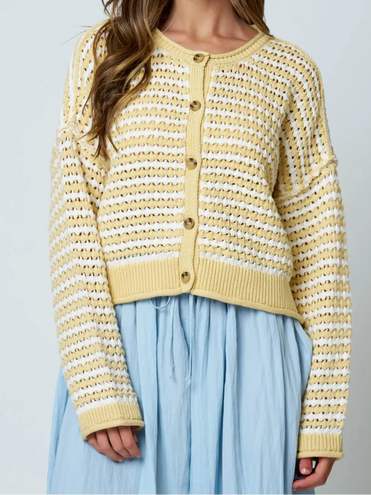 Honeycomb Striped Cardigan