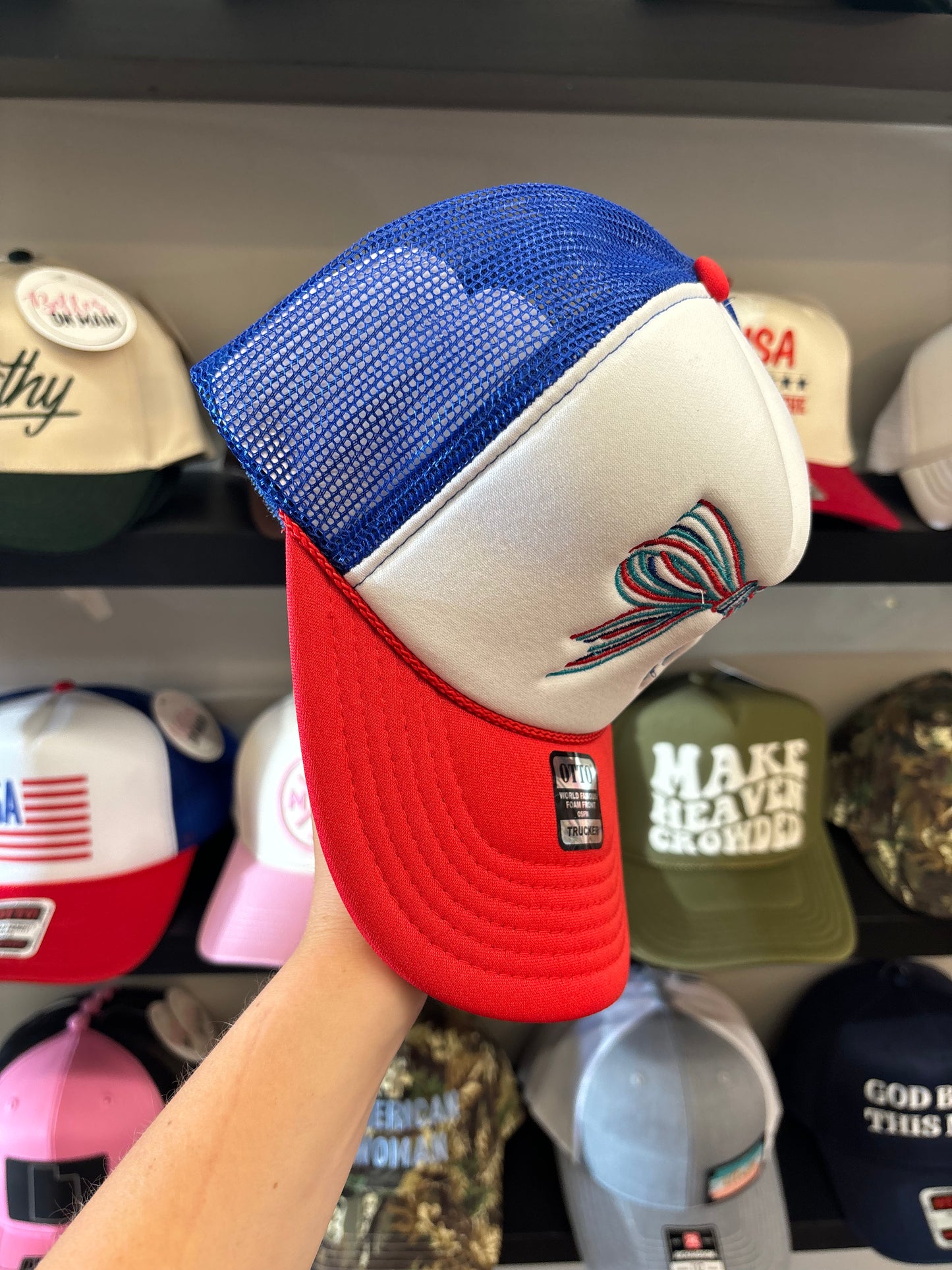 Patriotic Doodle Bow Hat