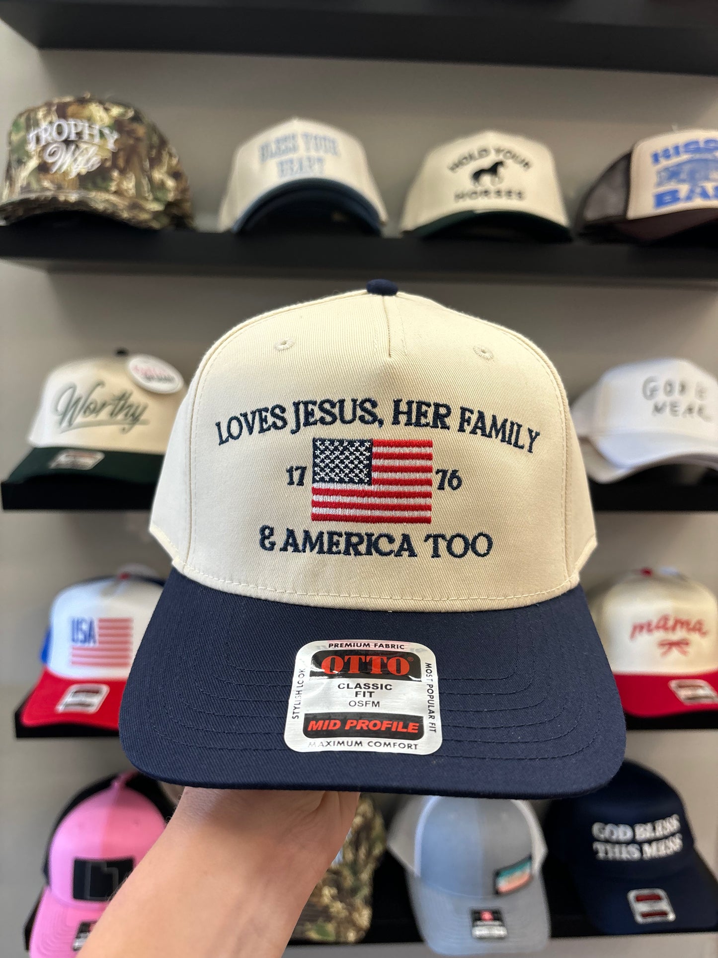 Loves Jesus, Family & America Hat