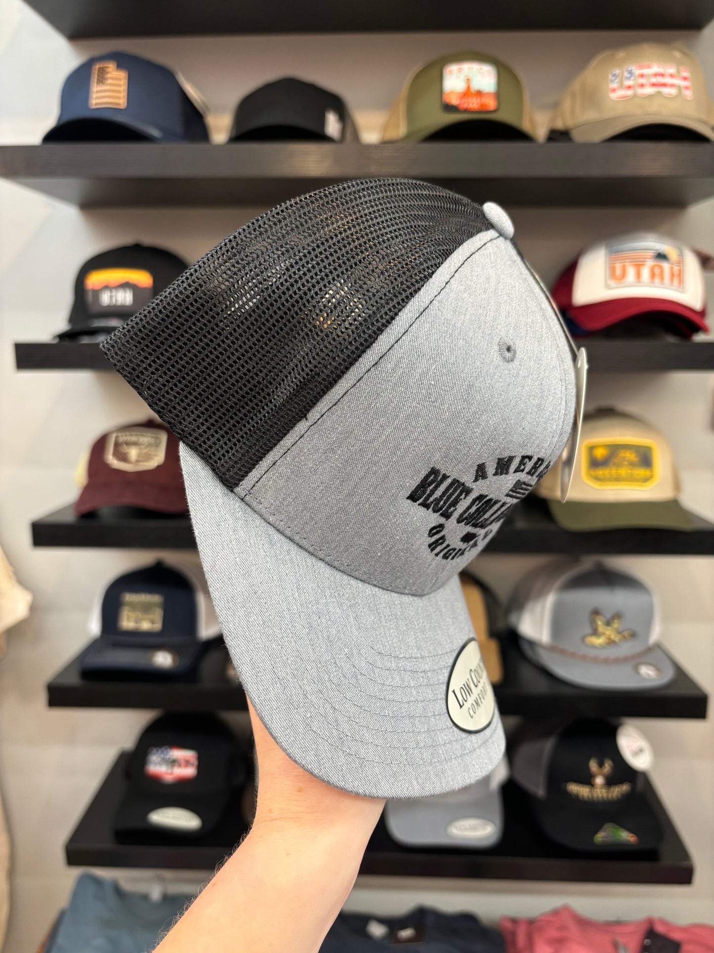 Men's Hat - Gray Blue Collar Crew