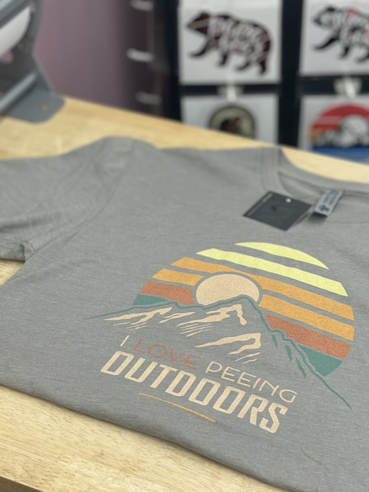 Love Peeing Outside Shirt - Gray