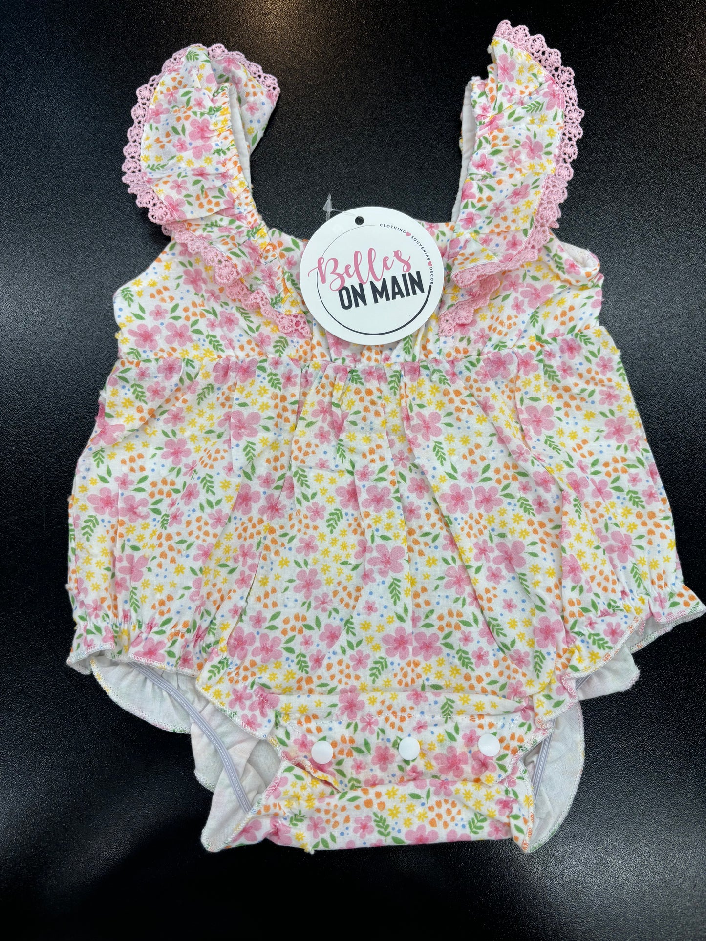 Floral Princess Romper - Baby Girl