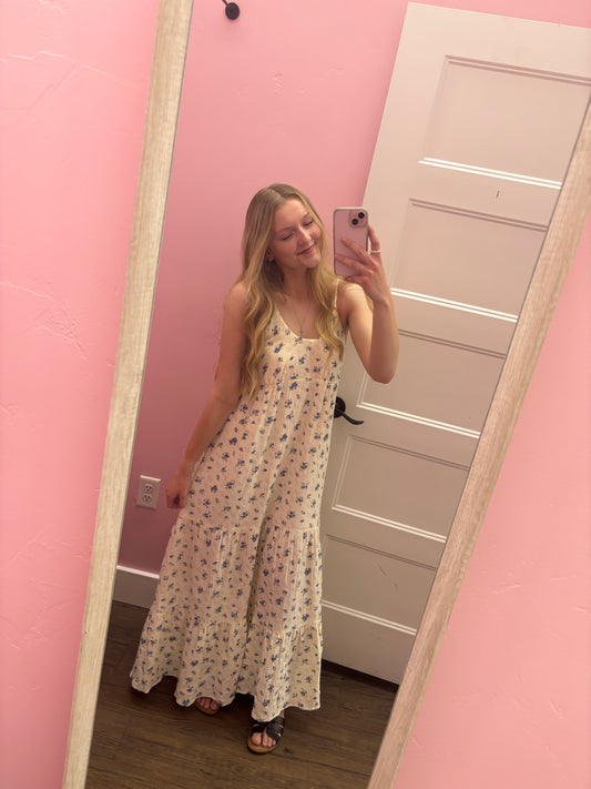 Blueberry Picking Maxi Dress