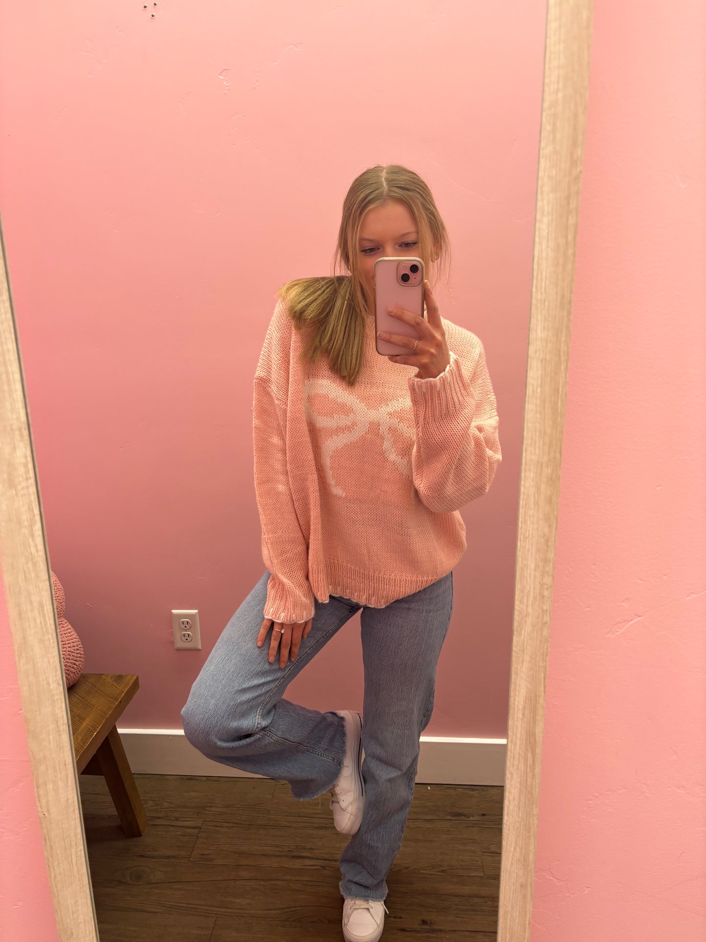 Baby Pink Bow Sweater