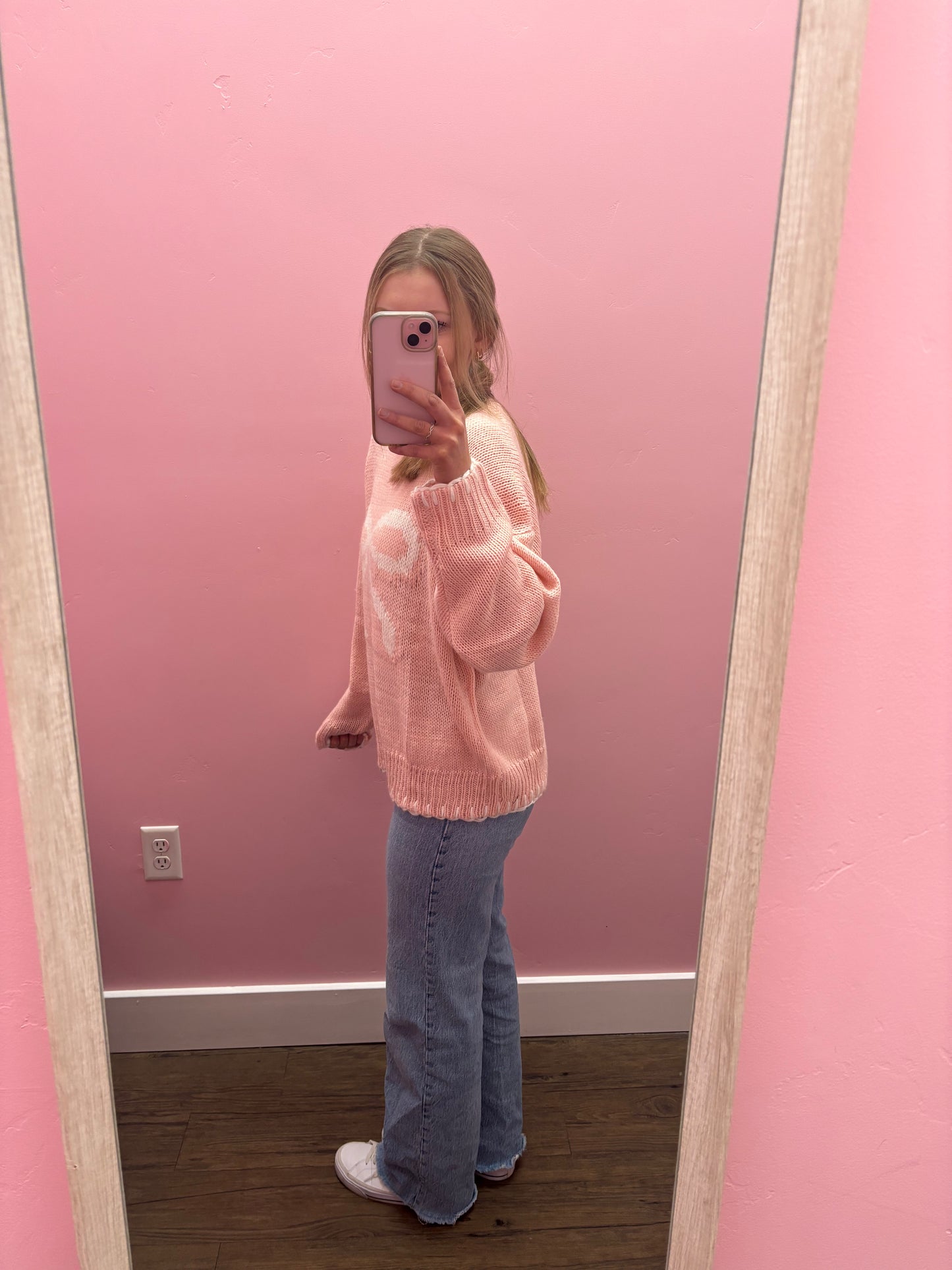 Baby Pink Bow Sweater