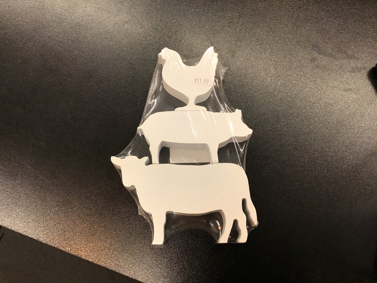 Wooden cow pig chicken